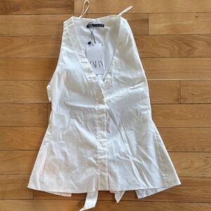 White Sleeveless Top- Open back